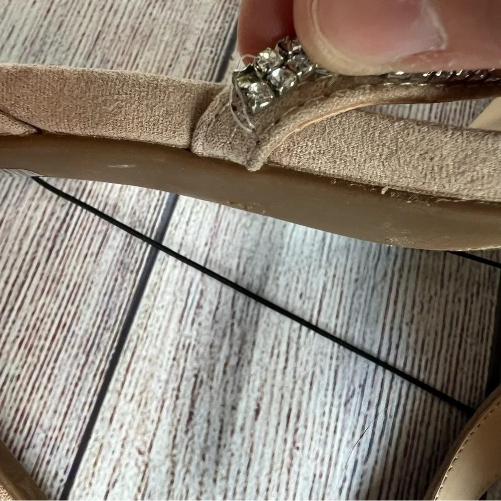BEBE Calliope Nude Rhinestone Heels 8.5 NWT